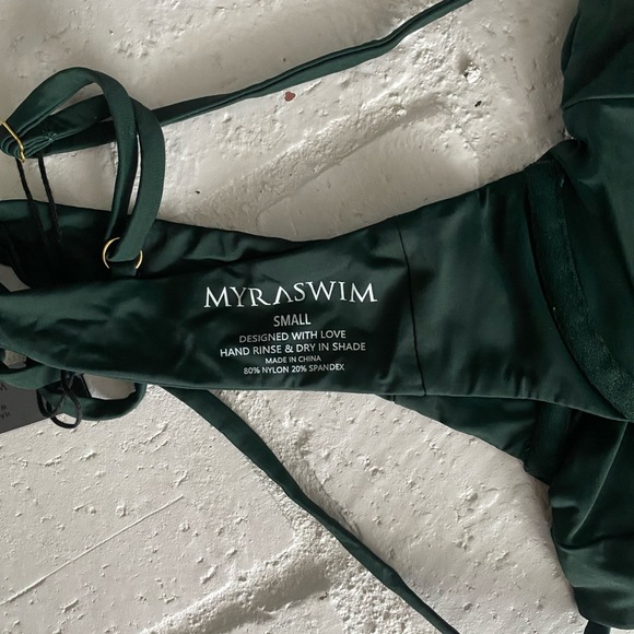 Myra Swim Two Piece Set NWT, Size S Jardin top paired w Hugo bottoms, Color Palm - Picture 9 of 13